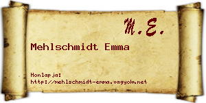 Mehlschmidt Emma névjegykártya